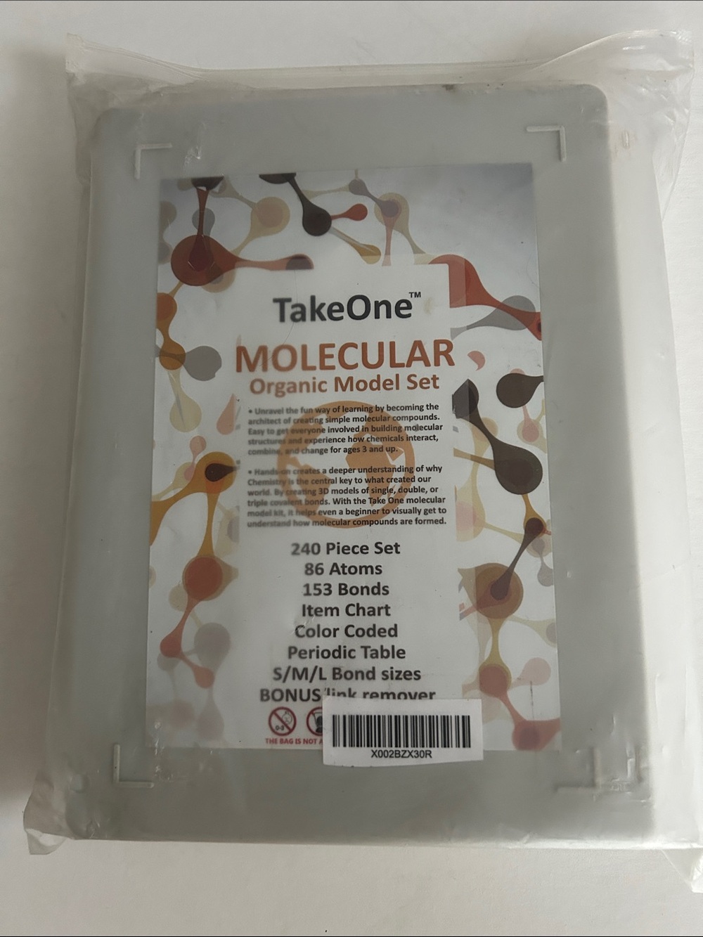 Take One Molecular Organic Model Set NIB Atoms Bonds Periodic Table Chemistry